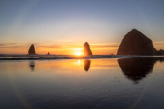 Sun down on Cannon Beach